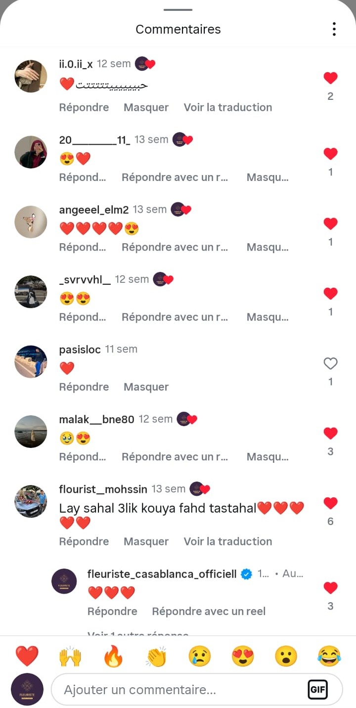 Avis clients sur fleuriste Casablanca