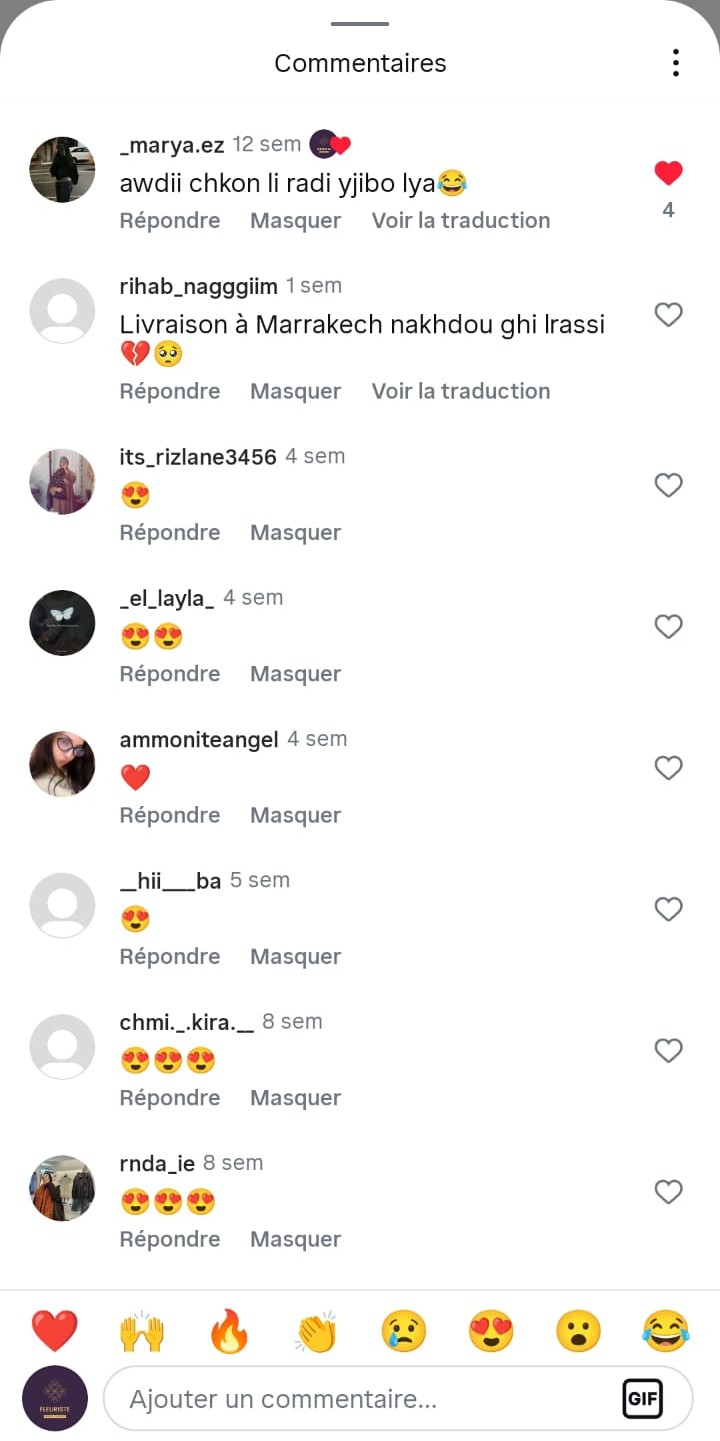 Avis clients sur fleuriste Casablanca