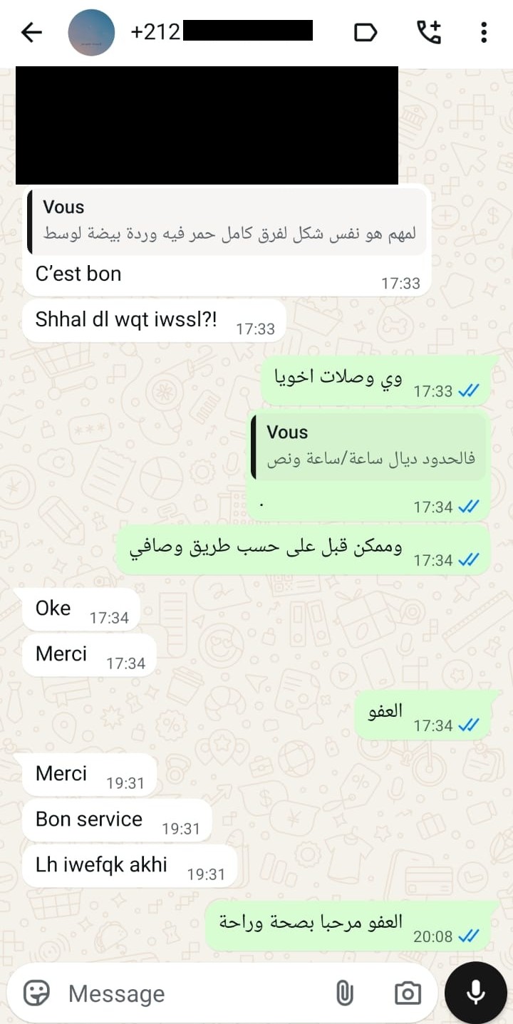 Avis clients sur fleuriste Casablanca